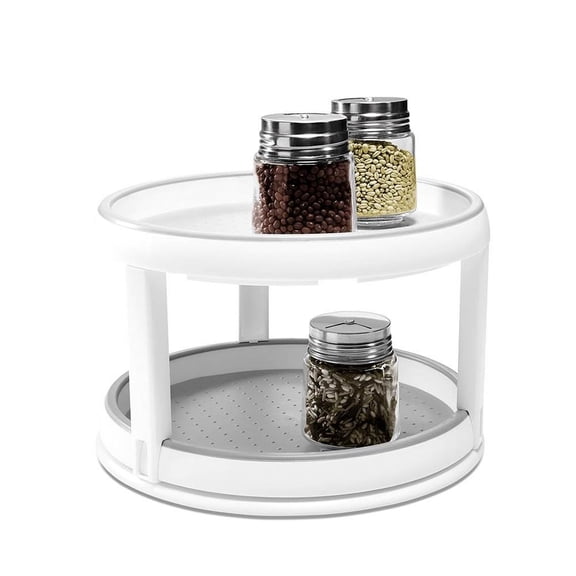 MadeSmart Classic Round 2 Tier 10 Inch Turntable Spice Rack Lazy Susan Shelf