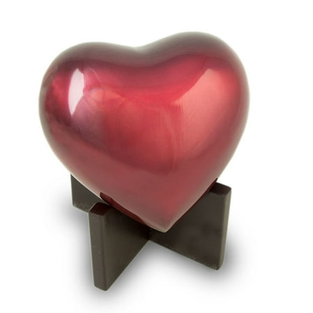 - Bronze Dog, Cat Animal Memorial Urn - Extra Small 20 Pounds - Ruby Red Arielle Heart - Engraving Sold Separately