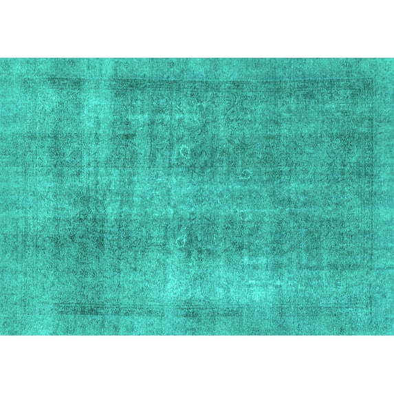 Ahgly Company Indoor Rectangle Abstract Turquoise Blue Modern Area Rugs, 2' x 4'