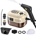 thumbnail image 1 of Handheld Multi-surface Steam Cleaner with 6pcs Accessories Touch Screen 6 Levels Adjustable 105℃/221℉ Deep Cleaning Steamer for Sofa Window Glass Kitchen Laundry Car, 1 of 8