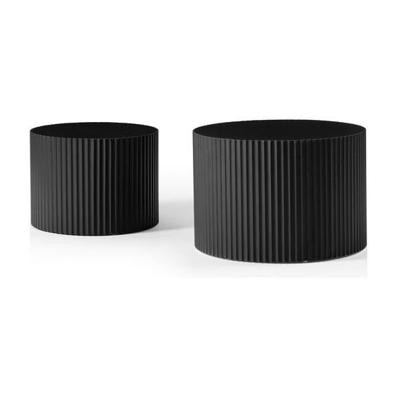 Coffee Tables Nesting Table Set of 2, MDF Coffee Table set for Living Room/Leisure Area,Black,Wooden Coffee Tables