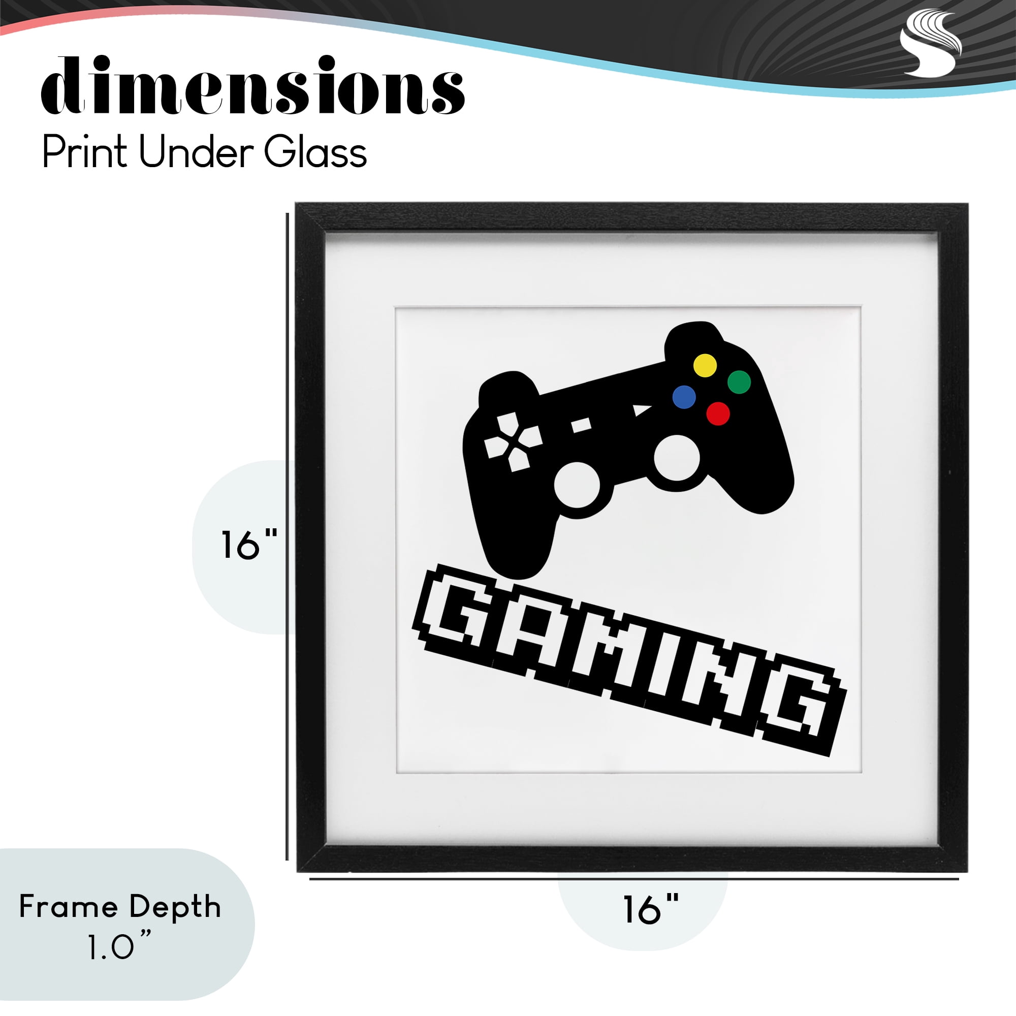 Stupell Industries Playful Pixel Gaming Black Framed Print Under Glass, design by Marcus Prime