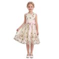 thumbnail image 6 of IBTOM CASTLE Flower Girl Dress Lace Embroidery Birthday Party Wedding Dresses Kids Formal Bridesmaid Tulle Dresses Princess Pageant Floral Gown Beige, 6 of 7