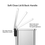Better Homes & Gardens 7.9 Gallon Stainless Steel Slim Step Kitchen Trash Can, Soft-Close Lid, Silver