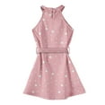 thumbnail image 5 of TQWQT Girls Dresses Summer Sleeveless Girls Halter Dress Size 10-12 Kids Tie Front Party Dress Cute Polka Dot Print Tween Girls Clothes Pink 130, 5 of 5