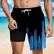 thumbnail image 1 of Ceisia Men's Gradient Icicle Print Beach Shorts with Quick Dry Stretch Fabric and Anti-Exposure Liner Multicolor XL Gifts, 1 of 6