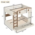 thumbnail image 4 of Newest Family Size for Large Families & Shared Rooms Organized Living Solid Wood Queen over Queen Bunk Bed with Storage Drawers and Shelves, Beige and Natural, 4 of 11
