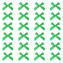 80 Pcs Mini Ribbon Bow 1.8 Inch for Craft DIY Cake Sewing Wedding Birthday Party Wrapping, Green