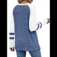 thumbnail image 3 of Sudadera de Larga para Mujer, con Bloques de Color, Informal, para Otoño. Azul M, 3 of 7