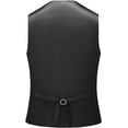 thumbnail image 6 of Wehilion 3pcs Mens Velvet Suits Slim Fit Peaked Lapel One Button Slim Fit Tuxedo Blazer  Dinner Jacket Vest Pants Suit Set, 6 of 7