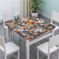 thumbnail image 3 of Pioneer Flower Floral Print Pattern Square Fitted Tablecloth with Elastic Edge,Square Table Cover,Washable Elastic Table Cover for Home Kitchen Party Decor 36"x36", 3 of 6