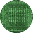 thumbnail image 1 of Ahgly Company Indoor Round Southwestern Emerald Green Country Area Rugs, 7' Round, 1 of 4