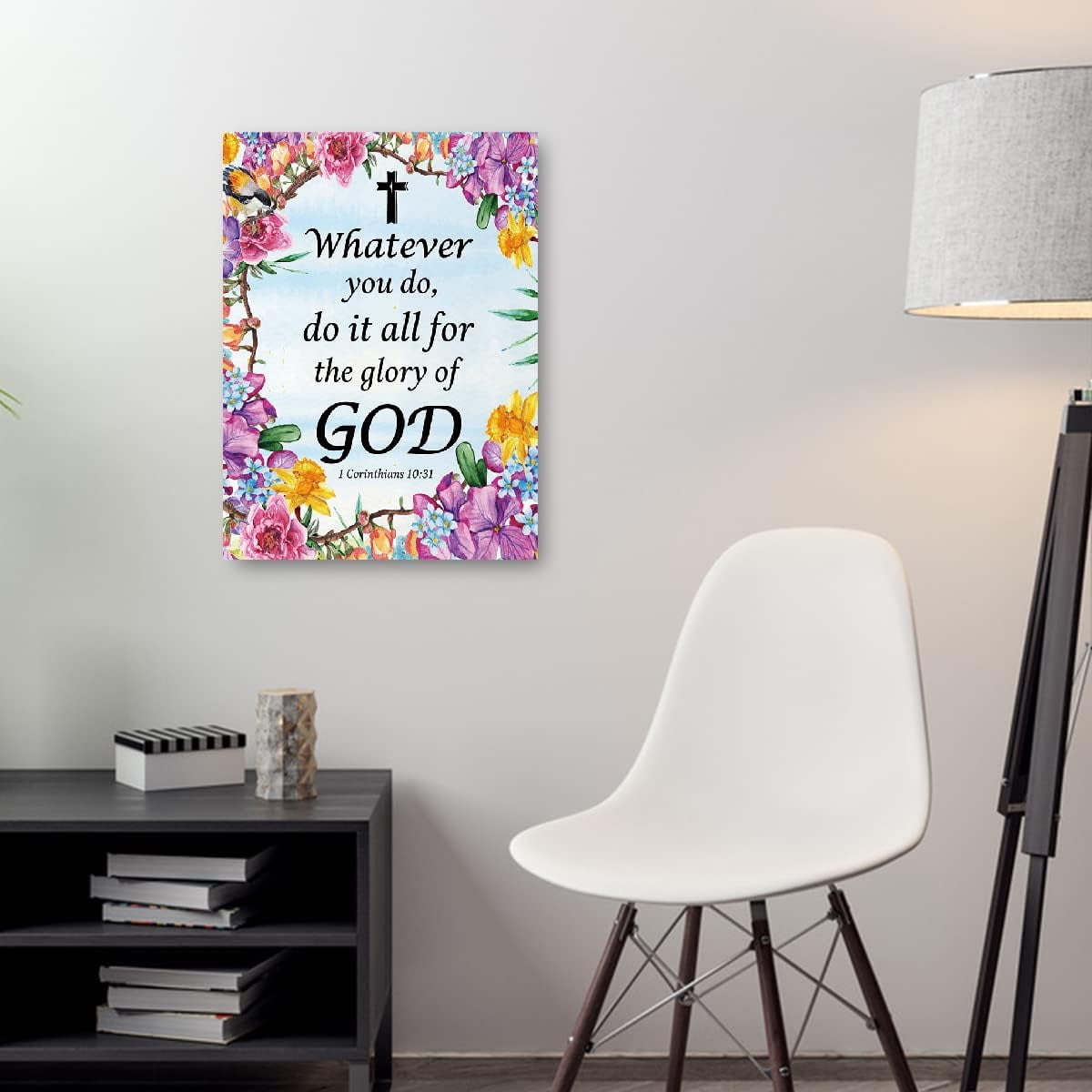 Stampa Su Tela Con Versetto Biblico 'Let All You Do Be Done In Love' (1 Corinzi 16:14), Quadro 12x15 Incorniciato, Arredamento Rustico - copertina