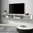 Fitueyes 16 Lights Floating TV Stand Shelf, Wall Mounted Shelf With