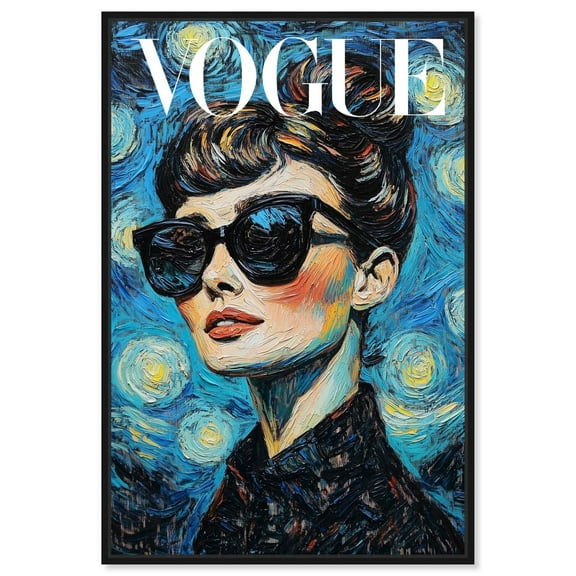 Starry Night Icon Canvas Iconic Portraits by Art Remedy, Black Frame, 10 x 15