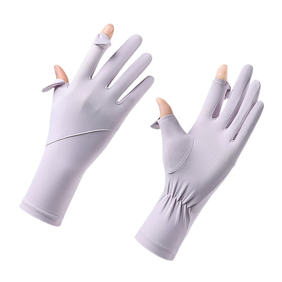 Sun Protection Gloves,Ultra Thin Full Finger Driving Gloves,Anti-Slip Palm,Ice Silk UV Protection Gloves for Women Cycling Hiking