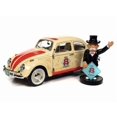 thumbnail image 2 of 1963 Volkswagen Beetle Yukon Jaune avec Graphiques « Monopoly » « Stationnement Gratuit » et Figurine en Résine « Mr. Monopoly » Voiture Modèle Moulée sous Pression 1/18 par Auto World, 2 of 3