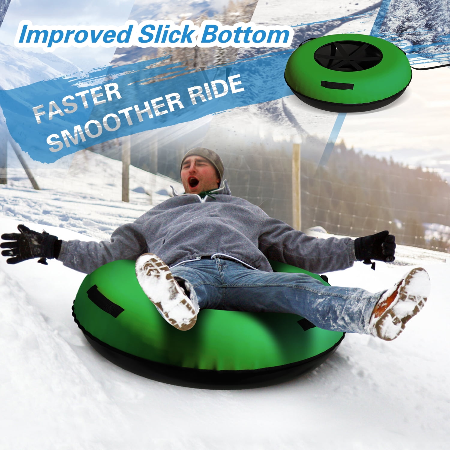 Danrelax 44 Inch Snow Tube & River Tube With 500D Premium Canvas Cover