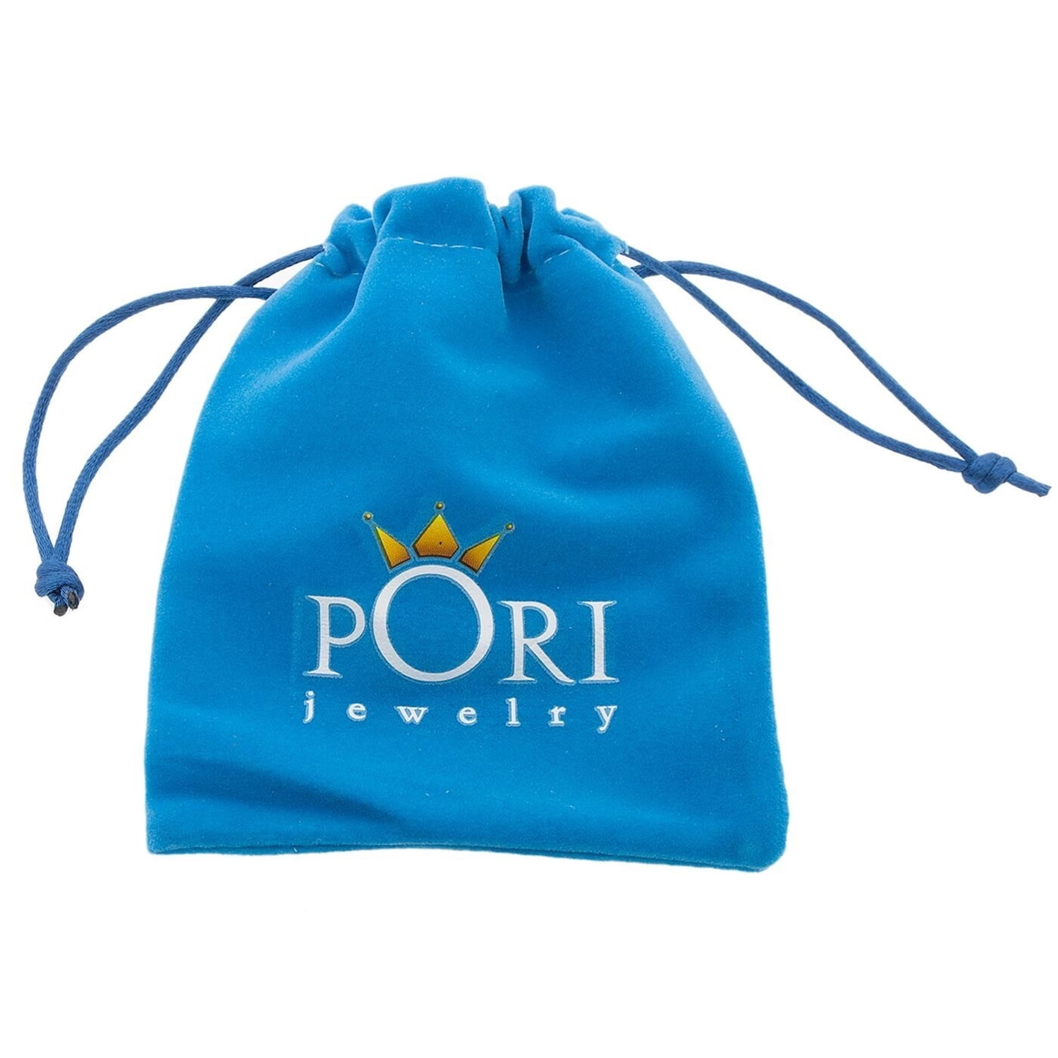 Pori Jewelers 14K Solid White Gold Initial White Topaz Gs Pendant Necklace