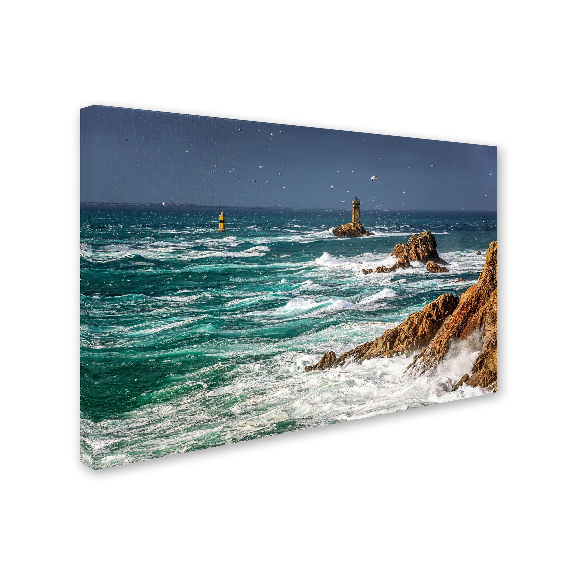Trademark Fine Art "Storm In Pointe du Raz" Canvas Art by Mathieu Rivrin