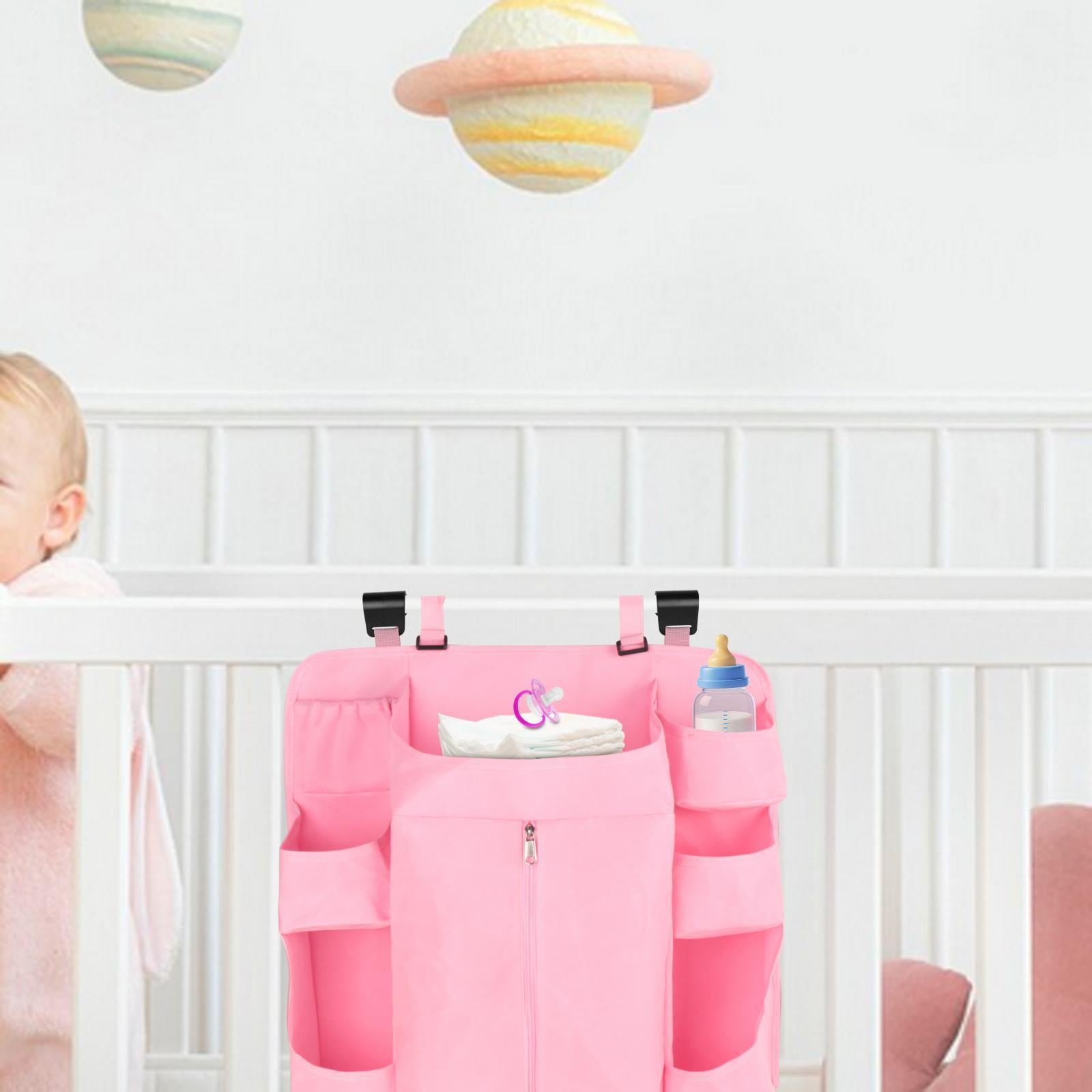 LeeQinersw Hanging Diaper Organizer Portable Nursery Organizer for Newborn Bedroom Baby Pink