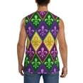 thumbnail image 4 of Bixox Men's Mardi Gras4 Printed Shirt Sleeveless Fitness Tank Top-3X-Large, 4 of 7