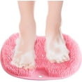 thumbnail image 1 of ZHAOCHENG Cepillo de ducha grande para pies, estera limpiadora de masaje con ventosas Baño antideslizante Depurador de cabello suave Limpia la espalda Depurador Masajeador Cuidado de los pies Depurado, 1 of 5