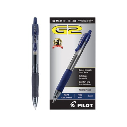 G2 Premium Retractable Gel Pen 0.7 mm, Blue Ink, Smoke Barrel, Dozen