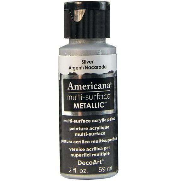 DecoArt a Multi-Surface Acrylic Color, 2 oz., Metallic Silver