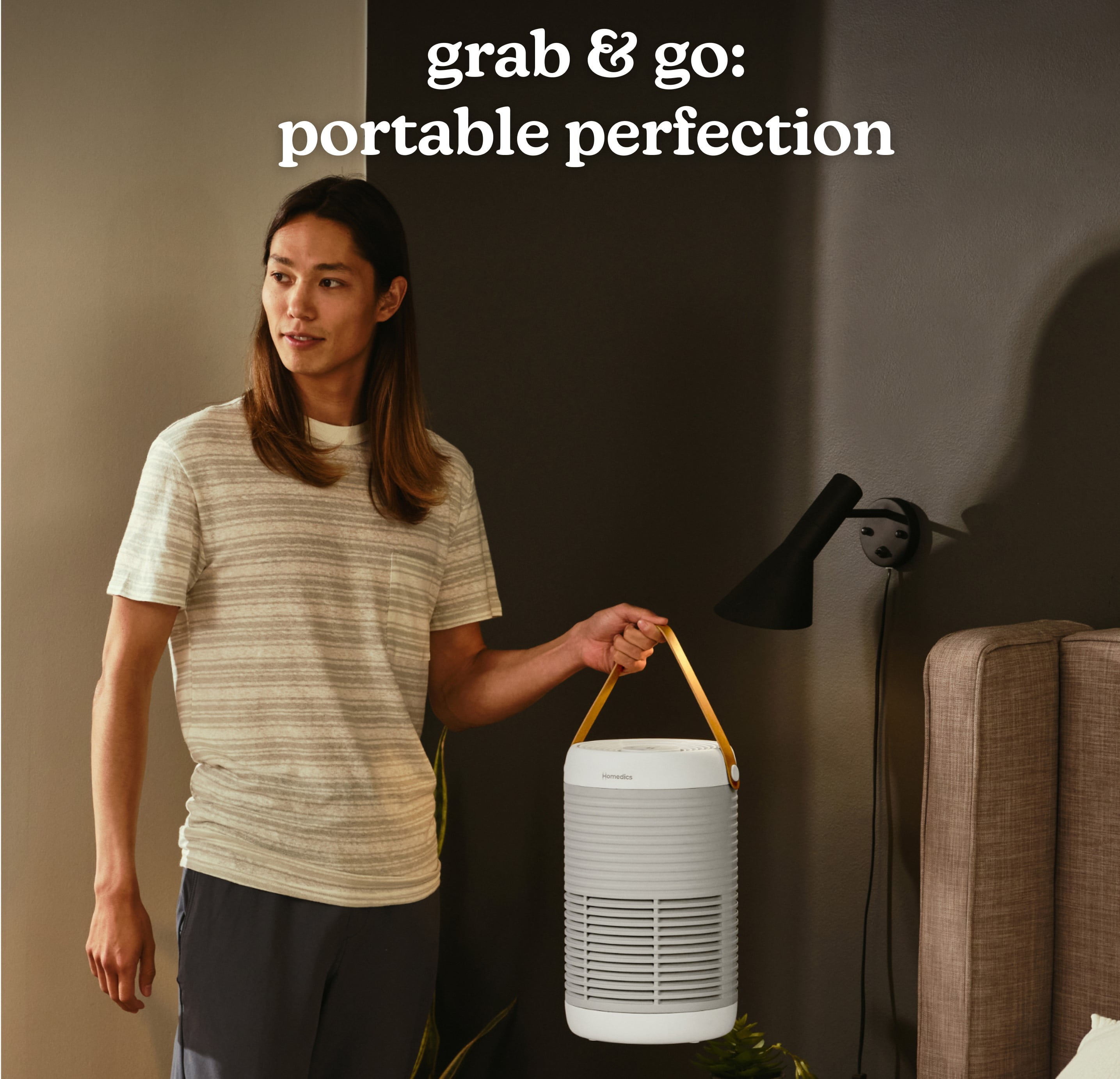 Homedics Wi-Fi Enabled Smart Air Purifier, 1005 Sq. Ft of Coverage/Hour. True HEPA Filtration, Activated Carbon Filter, Pre-filter, Reduces Bacteria, Virus, Mold, Odors, Medium Rooms, AP-T100GY-WMT
