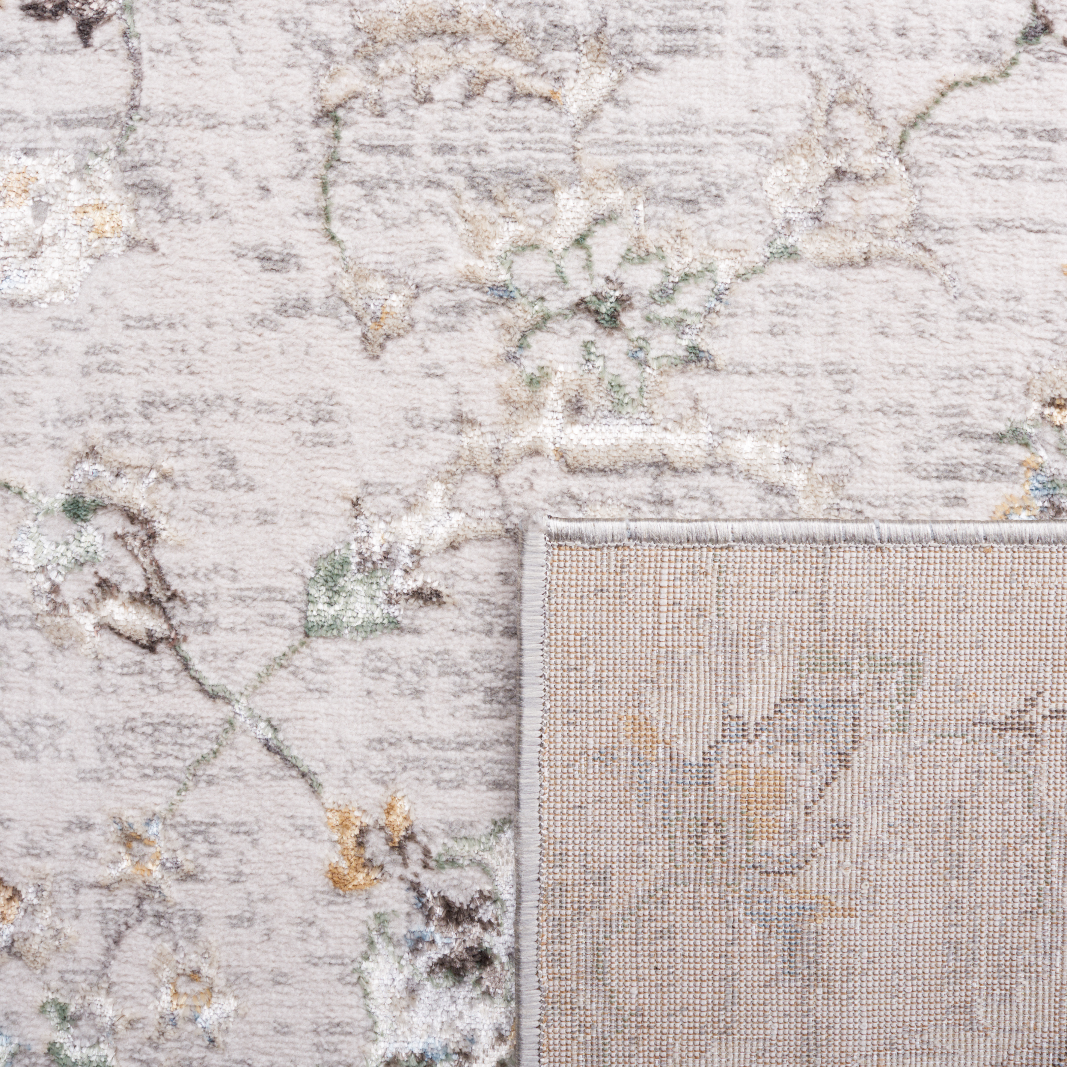 SAFAVIEH Bel Air Edith Abstract Polyester Area Rug, Beige/Gray, 4'5" x 6'5"