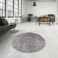 thumbnail image 4 of Ahgly Company Machine Washable Indoor Square Industrial Modern Silver Pink Area Rugs, 5' Square, 4 of 7