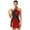 Red, variant on inlzdz Womens Rhinestone Dance Dress Halter Sleeveless Latin Ballet Leotard Figure Skating Bodysuit Red XXL