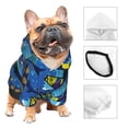 thumbnail image 3 of Fotbe Hawaiian Style Print Small Dog Sweater Hoodies Pet Grey Hooded Soft Fleece Sweatshirts with Pocket Fall Winter Puppy Cat Sweaters Warm Clothes-Small, 3 of 7