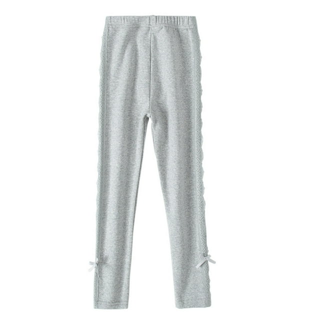 MIASHUI Leggings pour Filles Doux Extensibles Pantalon Pleine Longueur Collants Confortables Extensibles, Gris, 5-6 Ans