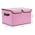 thumbnail image 4 of Unique Bargains Fabric Storage Bin Cube with Handle and Lid Collapsible Basket Pink, 4 of 7