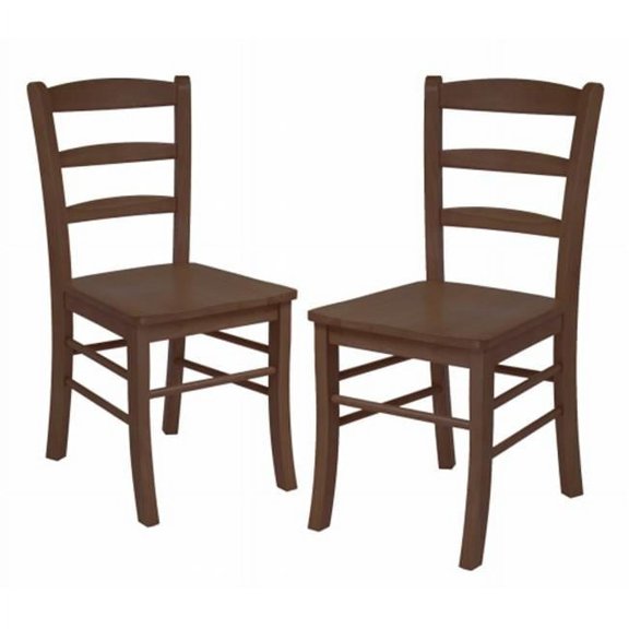 Ladder Back Chair in Anitque Walnut- Set of 2