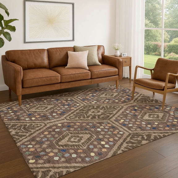 Addison Rugs Chantille Indoor/Outdoor Transitional Tribal Brown Machine Washable Rectangle Rug, 10' x 14'