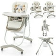 thumbnail image 1 of Costway Chaise Haute pour Bébés et Tout-Petits avec Roues Pivotantes Hauteur Réglable Repose-Pieds Blanc, 1 of 9
