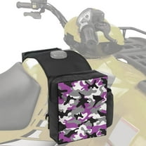 Uorisanigo ATV Tank Bag Motorcycle Saddlebags Waterproof Purple Camo Print Fuel Tank Storage Pouch for UTV Snowmobile and Off Road Vehicles Motorcycle Hanging Storage
