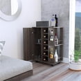 thumbnail image 6 of Pemberly Row Bar Cart Cabinet with 6-Cubbies and 2-Shelves in Espresso, 6 of 11