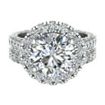 thumbnail image 4 of Wedding Ring Set 18K White Gold Halo Rings for Women 8.00 MM 5.90 Carat (G,VS1) (Moissanite Center), 4 of 5