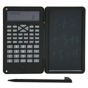 KAUU Calculator with Notepad Portable 10 Digits LCD Display Scientific Calculator for School Office Meetings and Family Black