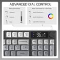 thumbnail image 3 of FREEWOLF M96 Wireless Gaming Keyboard Creamy Membrane with Rainbow Backlight,Media Knob,LCD Screen,Dual Mode-Bluetooth/2.4Ghz,Ball Shape PBT Keycap 94 Key..., 3 of 7