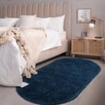thumbnail image 4 of Alfombras mullidas Carpet Softlife para dormitorio, color azul marino, 80 cm x 160 cm, 4 of 7