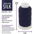thumbnail image 4 of The Beadsmith Pure Silk Cord – Navy Blue, Size F (0.348 mm), 140 Yards (420 ft), 1/2 oz Spool, 4 of 8