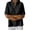Black, variant on QURATI Women's Knit Short Sleeve Top Notch V Neck Casual Loose Fit Blouse Lightweight Polyester Summer T Shirt for Daily Wear Khaki S