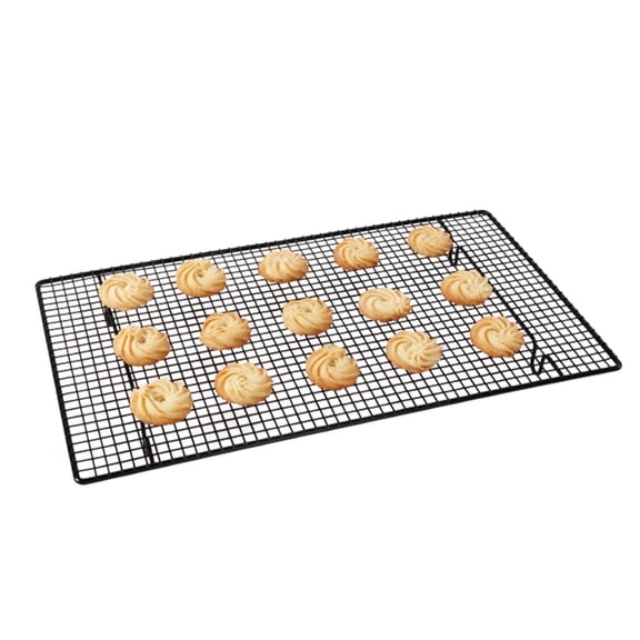 CHEFMADE Baking and Cooling Rack, 16.3-inch Non-Stick Bold-Grid Design Rectangle Wire Rack for Oven Baking (Black)