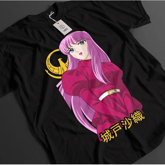RARE Saint Seiya Shirt Saori Kido Tshirt Hyoga T-Shirt Shun Ikku Anime Graphic Tee