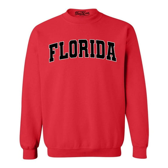 Shop4Ever Men's Florida State Letter Print Crewneck Sweatshirt XX-Large Red